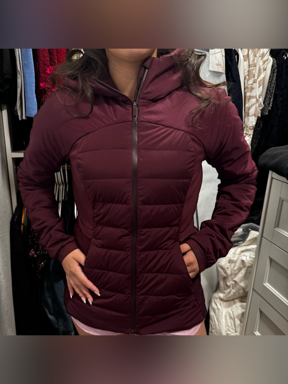 lululemon down for it all Puffer Jacket in Burgundy